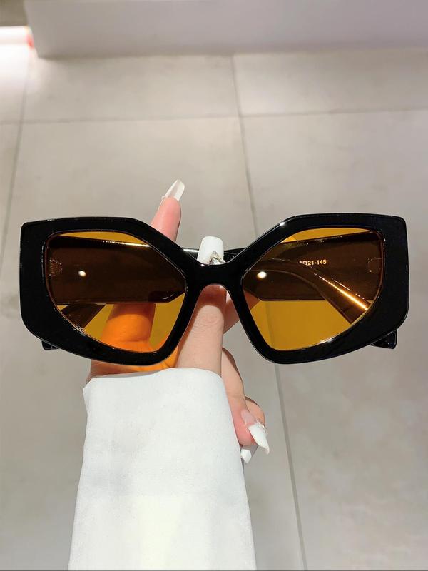 Summer Geometric Frame Sunglasses Trends 2024, New Personality Travel Accessories for Women & Men, Lightweight and Durable for Outdoor Sun Protection Glasses for Daily Use