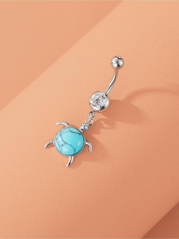 Cute Turtle Design Belly Button Ring, Fashionable Body Jewelry for Women & Girls, Fashion Jewelry for Party, Daily Clothing Decor, Trendy All-match & Exquisite Jewelry for Birthday Gift