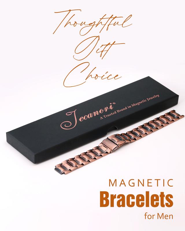 Copper Bracelet for Men,Unique Folding Clasp Wristband Brazaletes with Adjustment Tool and Jewelry Gift Box