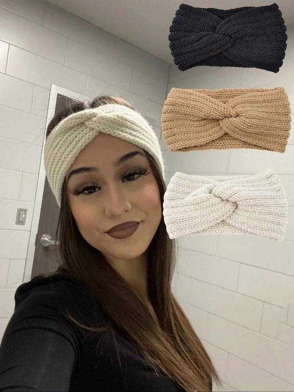 Solid Color Hair Band, Casual Wide Band Hair Accessories for Women & Girls, Minimalist Headwear Suitable for Thick Hair