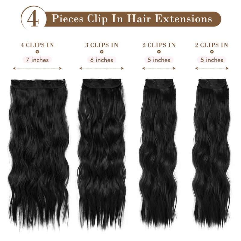 REECHO Hair Extensions, 20 Inch 200g,4 PCS Natural & Soft Hair & Blends Well Hair Extensions for Women