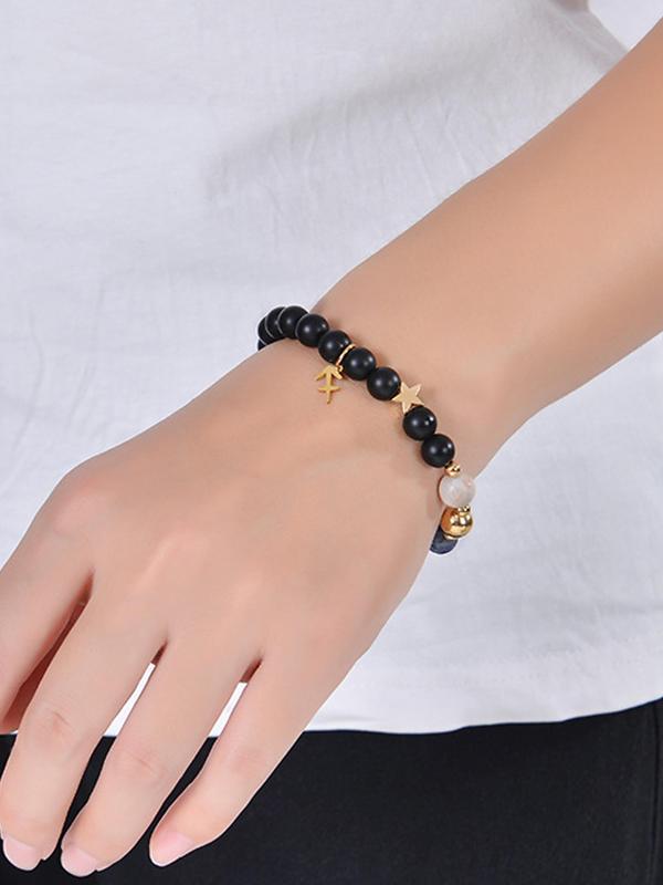 Constellation Design Beaded Bracelet, Fashionable Jewelry for Women & Men, Trendy All-match & Exquisite Jewelry for Birthday Gift