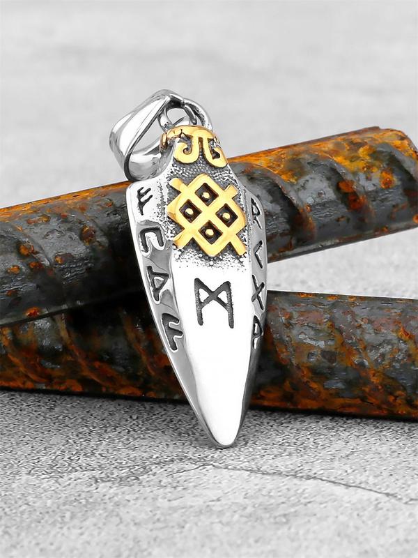 Vintage Viking Stainless Steel Rune Dagger Pendant Necklace,  Fashion Trendy Men's Necklace, Punk Necklace Jewelry for Party Gift for Him