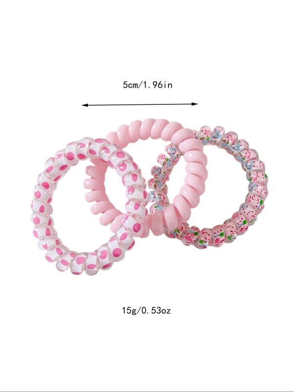 6pcs set Random Color Ombre Spiral Ponytail Holders, Cute Decorative Ponytail Holder for Women & Girls, No Crease Hair Small Ponytail Holders Versatile Hair Accessories