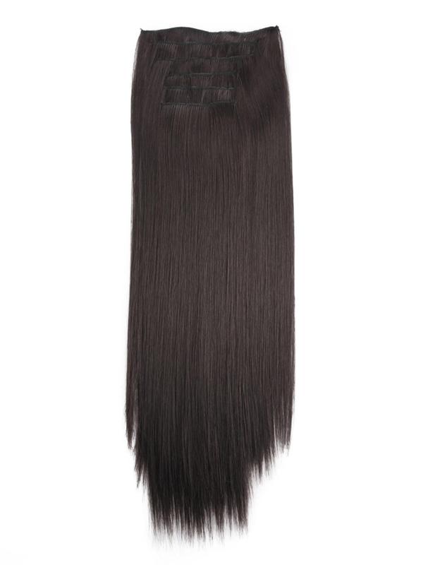 24 Inch Long Straight Synthetic Hair Extension, 2024 Clip-in Hair Extensions for Women, Natural Fluffy Hair Extensions for Daily & Party Hairstyle Decoration, Fall Outfits, Earthtone Fall Freshness