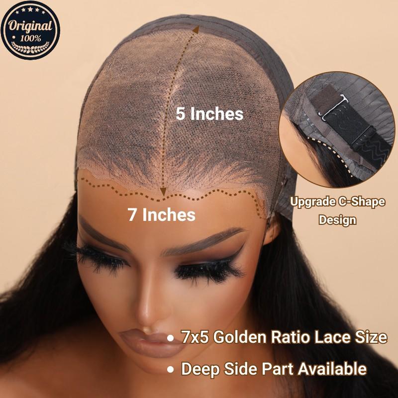 Nadula Yaki Bob Wig - Natural Black - 180% Density - Glueless - Human Hair Wig for Beginners - 7x5 13x4 Lace