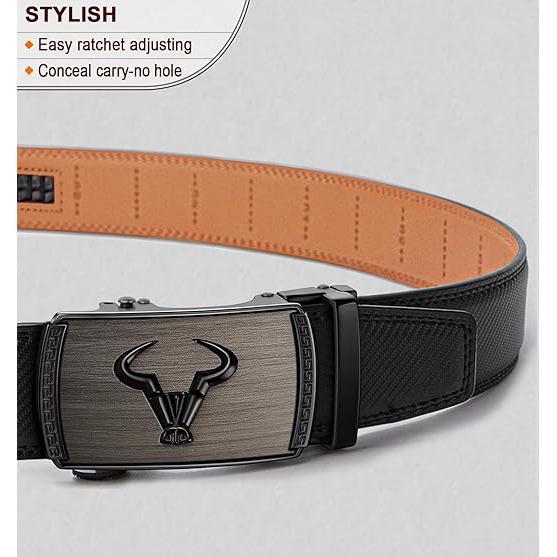 Men's Belt – Ratchet Leather Belt for Men Dress and Casual Pants Jeans 1 3 8