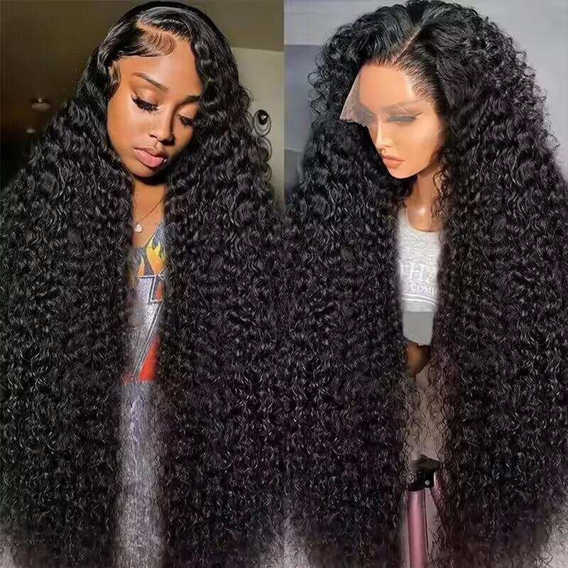 STERLY Hair 13x6 Deep Wave Full Lace Frontal Wigs For Women Natural Color 180%density