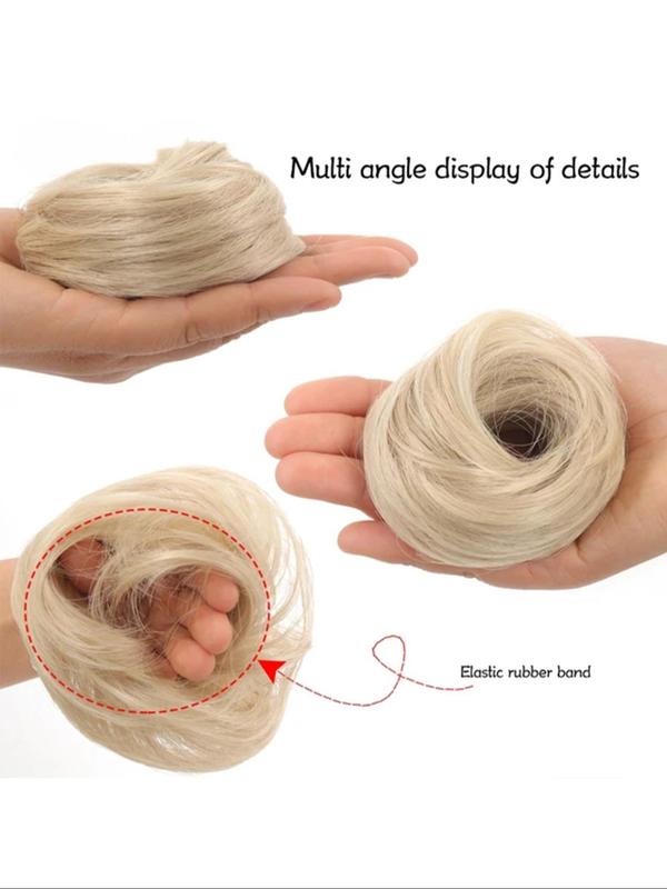 3 Inch Synthetic Fake Hair Bun, Natural Fluffy Hair Bun, Synthetic Hairpiece for Women & Girls, Suitable for Daily Use