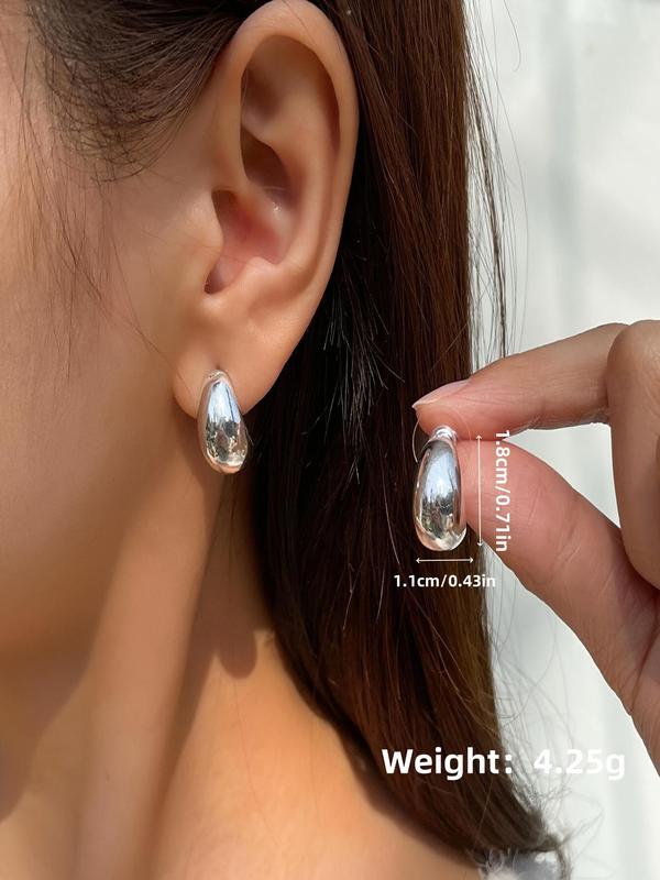 Water Drop Shaped Dangle Earrings, Fashionable Chunky Earrings for Women, Casual Jewelry for Party, Daily Clothing Decor, Trendy All-match & Exquisite Jewelry for Birthday Gift