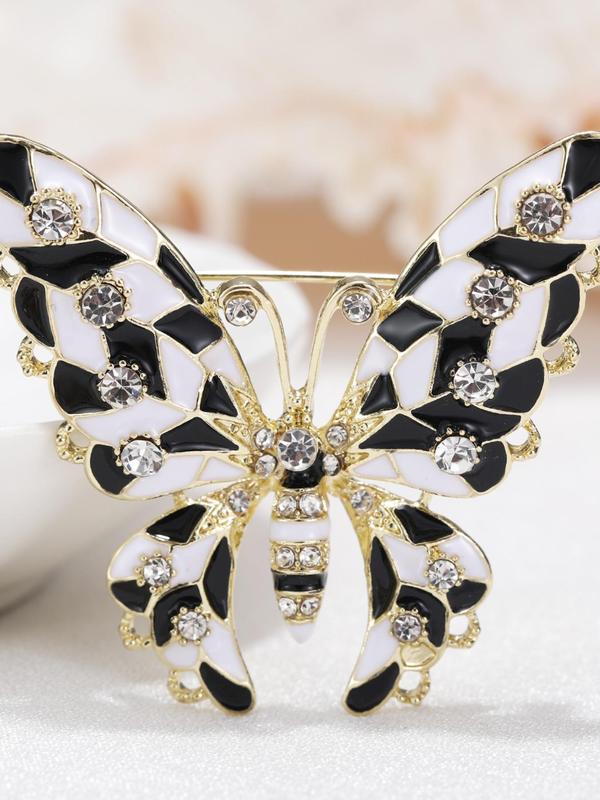 Butterfly Design Brooch, Rhinestone Decorated Brooch for Women & Men, Fashion Accessories for Party, Daily Decor, Trendy All-match & Exquisite Brooch for Gift