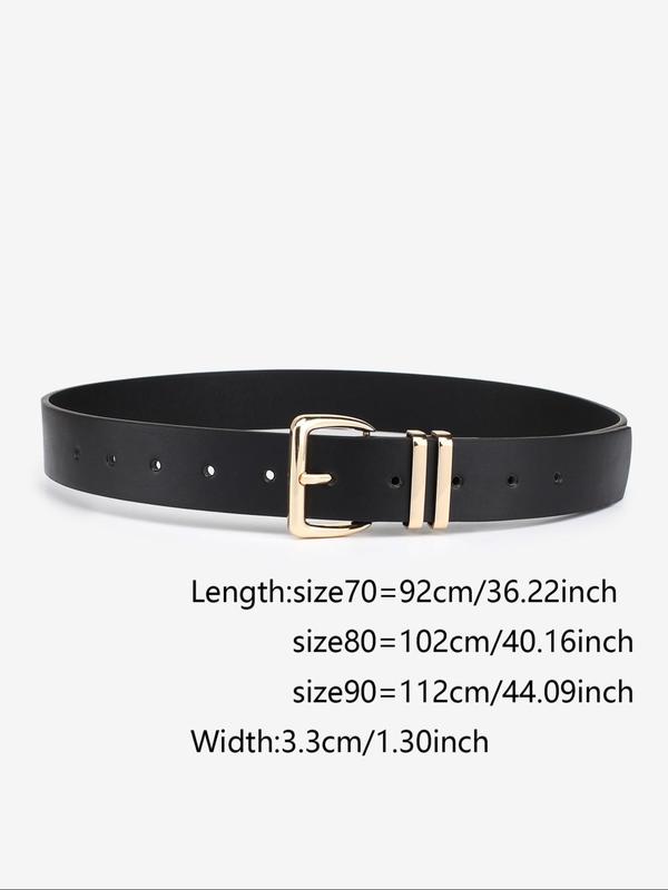 Women's Fashionable Solid Color PU Buckle Belt, Casual Waistband for Jeans Pants, Fashion Belt for Party, Daily Clothing Decor, Trendy All-match & Exquisite Belt for Gift