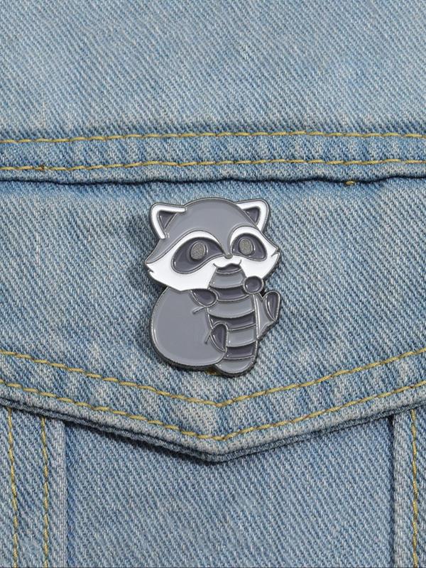 Cute Cartoon Raccoon Design Brooch, Fashion Alloy Badge for Daily Clothing Decor, Trendy All-match & Exquisite Brooch for Birthday Gift