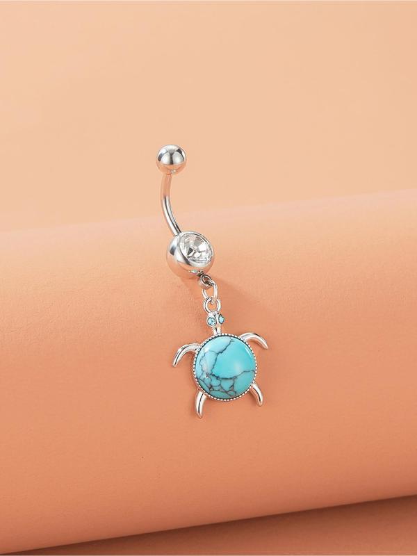 Cute Turtle Design Belly Button Ring, Fashionable Body Jewelry for Women & Girls, Fashion Jewelry for Party, Daily Clothing Decor, Trendy All-match & Exquisite Jewelry for Birthday Gift