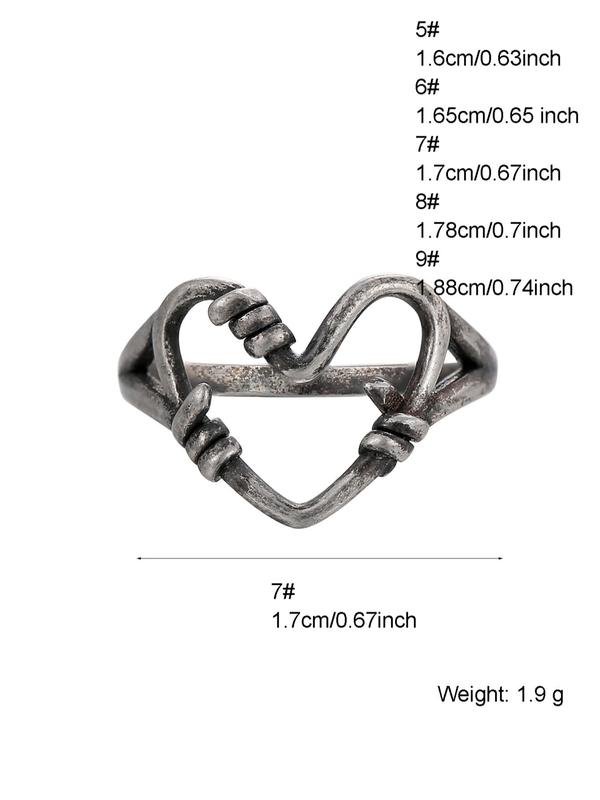 Women's Vintage Hollow out Heart Design Ring, Elegant Trendy Knot Design Ring, Fashion Accessories for Party, Daily Wear, Chic Gift for Women and Girls