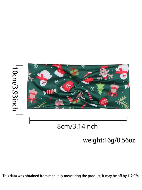 Christmas Themed Hair Band, Cute Santa Claus Pattern Hair Band, Fashionable Hair Accessories for Women & Girls, Christmas Gifts