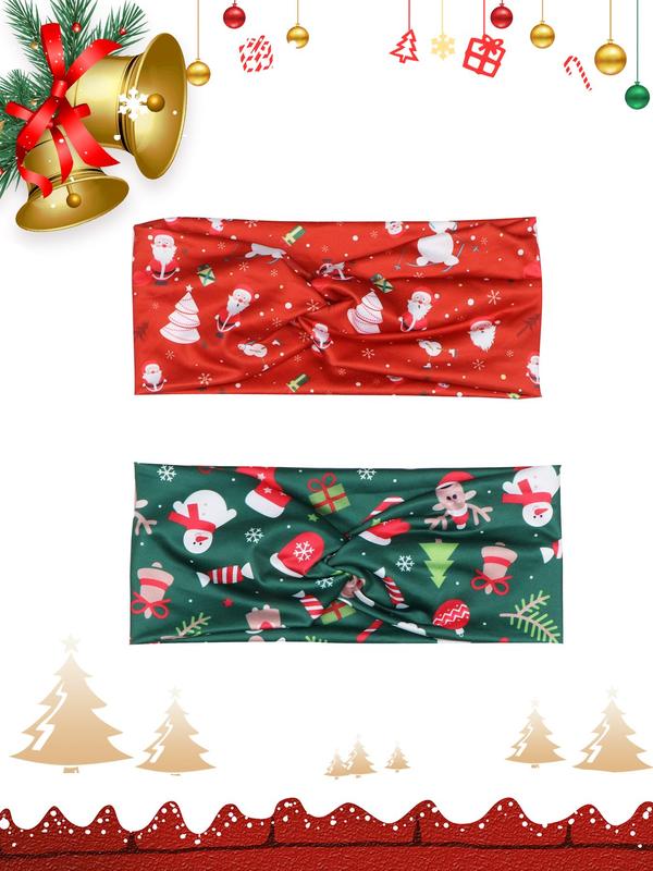 Christmas Themed Hair Band, Cute Santa Claus Pattern Hair Band, Fashionable Hair Accessories for Women & Girls, Christmas Gifts