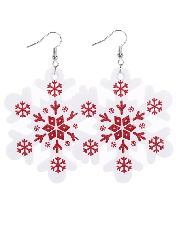 Christmas Themed Water Drop Shaped Dangle Earrings, Cute Cartoon Deer & Snowflake & Tree Design Earrings, Fashion Jewelry for Women & Girls