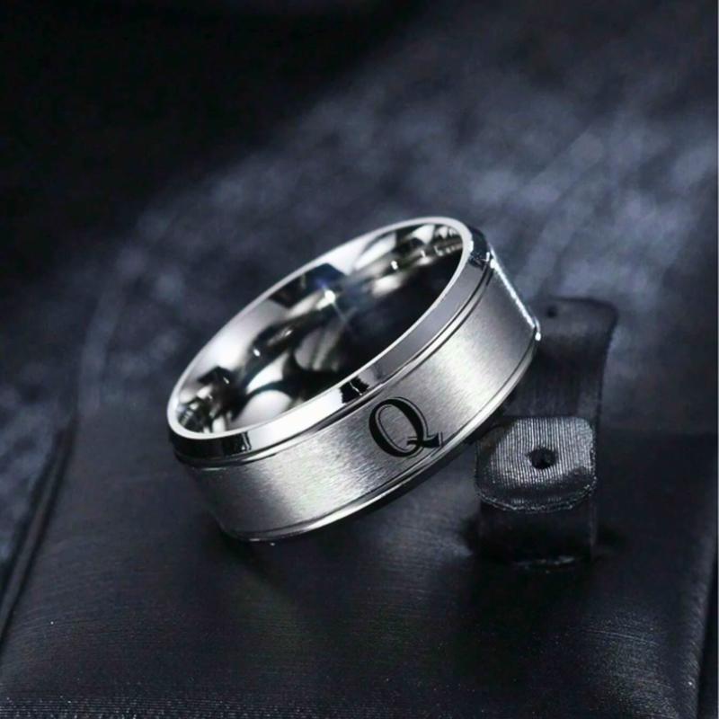 Letter Rings Popular Fashion Steel Alloy Jewelry For Men Daily Wear Create A Stylish Look