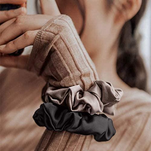 6 Pieces Satin Silk Scrunchies for Hair, Large Satin Hair Ties Ponytail Holder Hairbands & Scrunchies