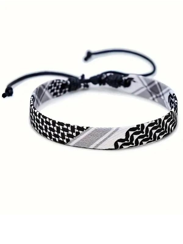 Boho Style Ethnic Arab Inspired Handwoven Wristband, Adjustable Fashion Braided Jewelry for Party, Daily Clothing Decor, Trendy All-match Jewelry for Birthday Gift