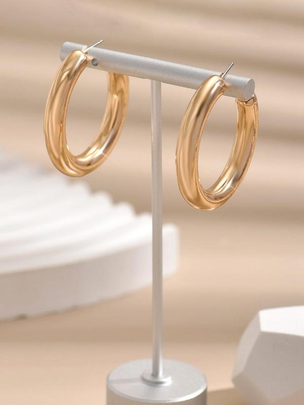 Women's Elegant Minimalist Hoop Earrings, 1 Pair Trendy Vintage C Shape Hoop Earrings, Chic All-match Jewelry As Gift for Girlfriend for Daily Decor