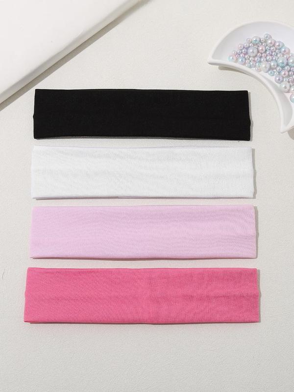 Solid Color Hair Band, Sporty Hair Band for Women & Girls, Minimalist Headwear Suitable for Thick Hair, Fashion Hair Accessories for Gym Workout Running