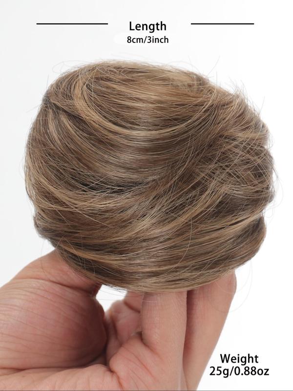 3 Inch Synthetic Fake Hair Bun, Natural Fluffy Hair Bun, Synthetic Hairpiece for Women & Girls, Suitable for Daily Use