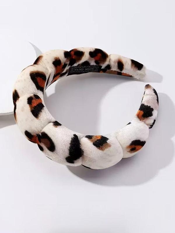 Fashion Leopard Print Padded Hair Hoop, Casual Hair Accessories for Women & Girls, Minimalist Headwear Suitable for Thick Hair