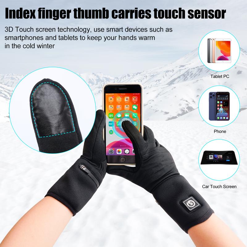 SAVIOR HEAT Heated Glove Liners for Men Women Rechargeable Battery Electric Heated Gloves Winter Warm Glove Liners for Arthritis Raynaud Thin Gloves Riding Ski Snowboarding Hiking Cycling heated  gloves Electric Heated Gloves with 3 Settings