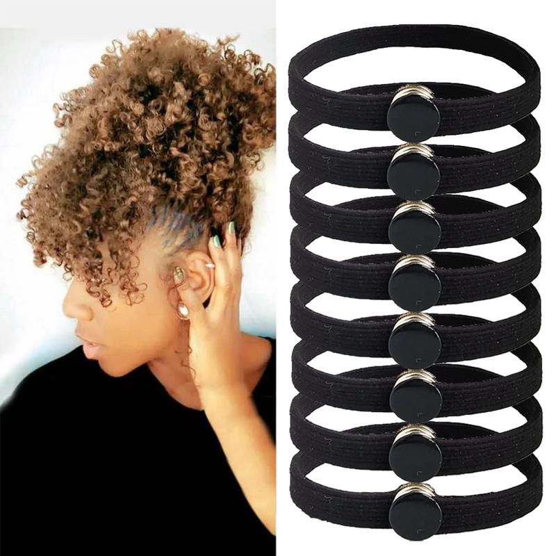 10 Count  High Elasticity Snap Hair Ties for Thick Hair Curly Hair and Braids| Connectable Hair Rope | No Slip Adjustsble hairband for Puff Ponytail (10 Count -Pack of 1)