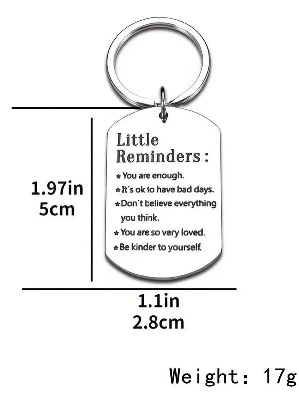 Unisex Cute Letters Graphic Stainless Steel Keychain, Trendy Slogan Key Fob & Key Holder for Car Keychain, Chic Accessories As Gift for Friends