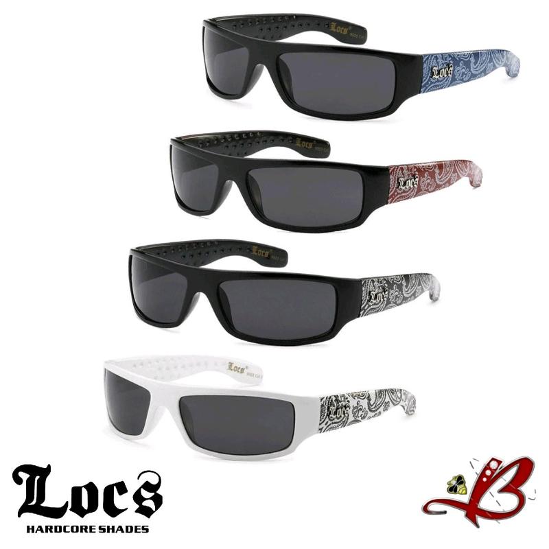 LOCS Hardcore Gangster Slim Bandana Shades Flat Top OG Cholo ClassicSunglasses in Multiple Colors | Original & Authentic Locs