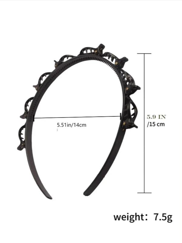 Cute Hair Clip Decor Hairband , Novelty Multifunction Hair Hoop with Clips, Fashionable Hair Accessories for Women, Minimalist Headwear, Trendy Hair Hoop