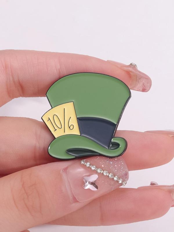 Cartoon Hat & Cup & Hat & Horse Design Brooch, Cute Alloy Badge for Daily Clothing Decor, Trendy All-match & Exquisite Brooch for Birthday Gift