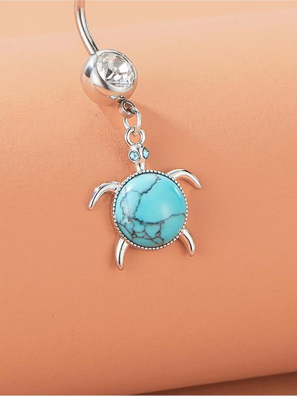 Cute Turtle Design Belly Button Ring, Fashionable Body Jewelry for Women & Girls, Fashion Jewelry for Party, Daily Clothing Decor, Trendy All-match & Exquisite Jewelry for Birthday Gift