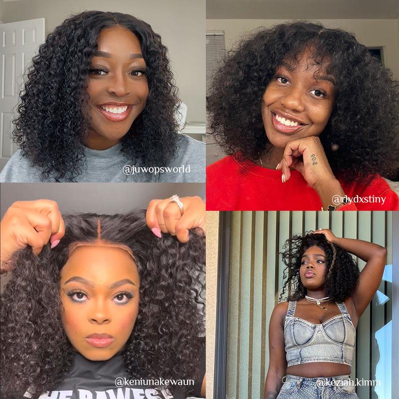 Arabella Minimalist Glueless Bob Wig Jerry Curly Body Wave Loose Curly Straight Virgin Human Hair Wig Grab Go 6x6x2 Middle Part Pre Plucked Pre-Bleached 180% Density