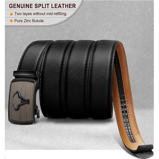 Men's Belt – Ratchet Leather Belt for Men Dress and Casual Pants Jeans 1 3 8