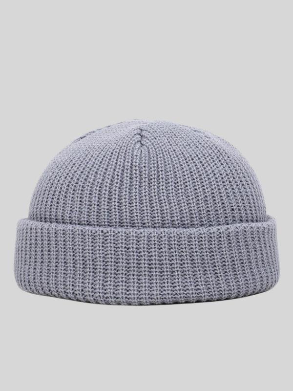 Solid Ribbed Beanie Hat, Casual High Stretch Knit Hat for Fall & Winter, Fashion Accessories for Both Men & Women