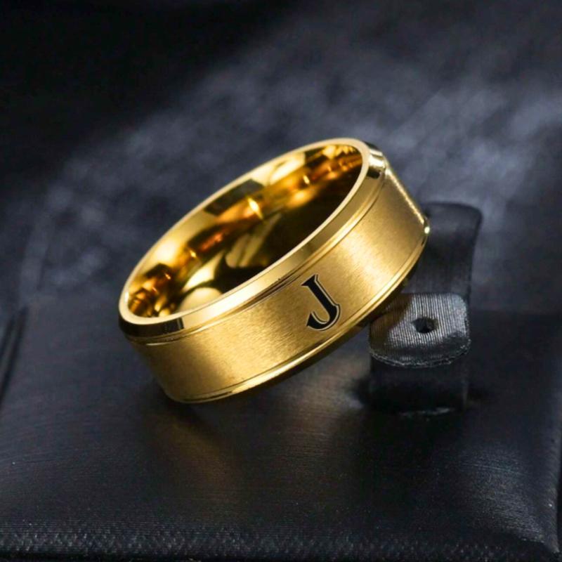 Letter Rings Popular Fashion Steel Alloy Jewelry For Men Daily Wear Create A Stylish Look