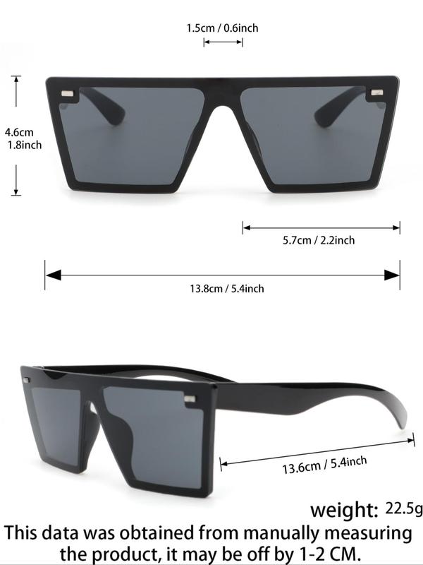 Unisex Vintage Simple Plastic Sunglasses (1 Pair), Trendy Casual Flat Top Frameless Sunglasses for Everyday Use, Retro Outdoor Sports Sunglasses