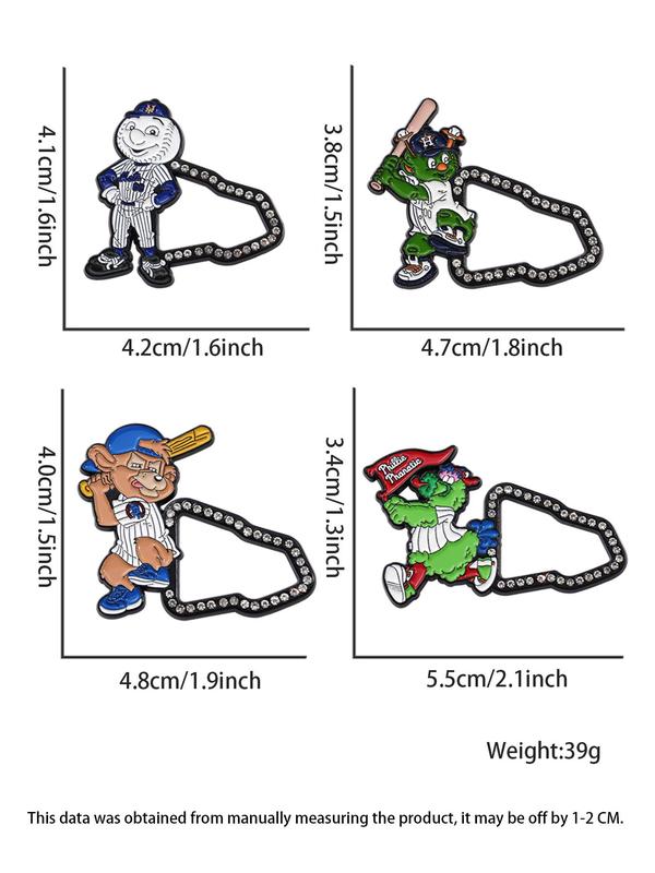 Cartoon Baseball Player Design Brooch, Cute Baseball Hat Pin for Women & Men, Enamel Pin Suitable for Backpacks, Jeans, Scarves, Hats Decoration