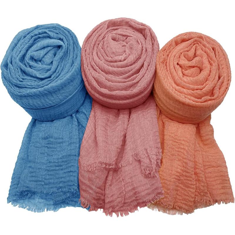 6 Pack Women's Soft Scarves and Shawls Long Scarves, Wraps and Shawls, Large Scarves