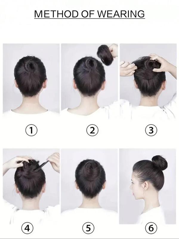 3 Inch Synthetic Fake Hair Bun, Natural Fluffy Hair Bun, Synthetic Hairpiece for Women & Girls, Suitable for Daily Use