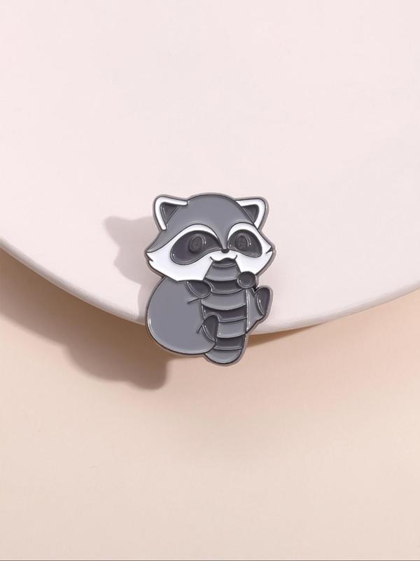 Cute Cartoon Raccoon Design Brooch, Fashion Alloy Badge for Daily Clothing Decor, Trendy All-match & Exquisite Brooch for Birthday Gift