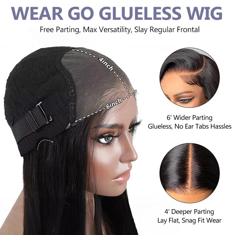 Wavymy Wear Go Glueless Pre Bleached Knots Wig Honey Blonde Highlight Water Wave Wig Minimalist 4x6 Pre-cut Pre-plucked Hairline Lace Wig 100% Human Hair