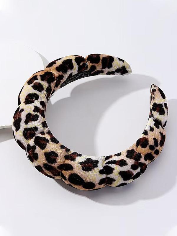 Fashion Leopard Print Padded Hair Hoop, Casual Hair Accessories for Women & Girls, Minimalist Headwear Suitable for Thick Hair