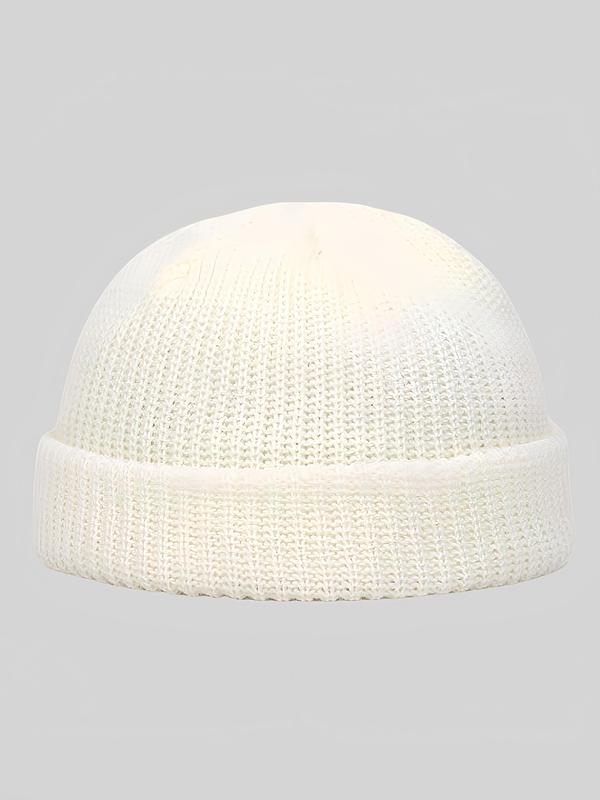 Solid Ribbed Beanie Hat, Casual High Stretch Knit Hat for Fall & Winter, Fashion Accessories for Both Men & Women