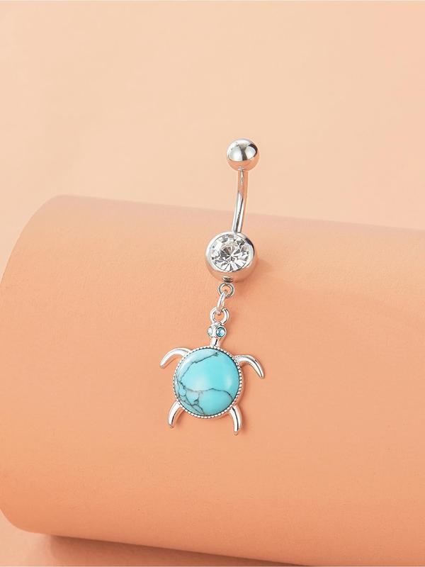 Cute Turtle Design Belly Button Ring, Fashionable Body Jewelry for Women & Girls, Fashion Jewelry for Party, Daily Clothing Decor, Trendy All-match & Exquisite Jewelry for Birthday Gift