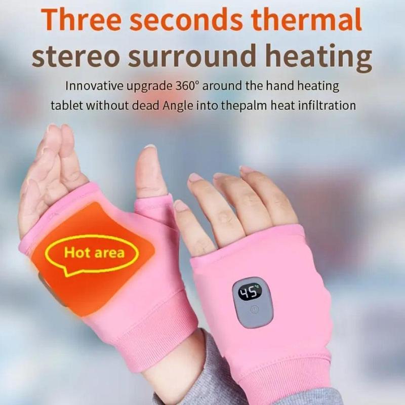 Portable Heating Gloves, 1 Box Rechargeable Hand Warmer with Digital Display, Heated Gloves with 3 Temperature Modes for Home Use